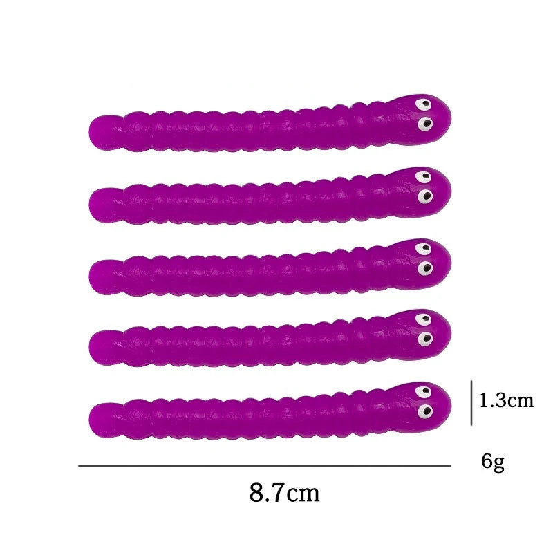 5 Pcs Stretchy Sensory Worm Strings TPR Textured Noodle Pulling Toys for Stress Relief and Relaxation Fidgets for Children Alike Oasis Select purple