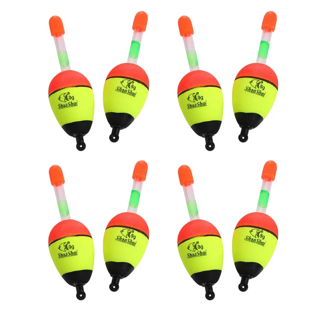 2/4/8Pcs EVA Float Fish Bait Luminous Rock Fishing Sea Fishing Foam Float Float Light Stick Fishing Float Fishing Bobber Oasis Select 8g 8pcs