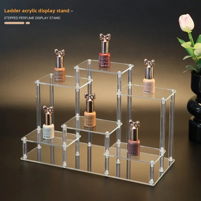 Acrylic Multi-Layer Tiered Display Rack & Storage Shelf