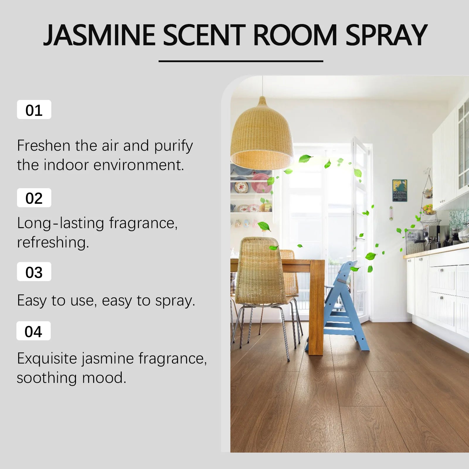 Indoor Jasmine Fragrance Spray Purify Air Remove Odour Boosting Mood Long Lasting Fragrance Barthroom Many Place Fragrance Spray Oasis Select