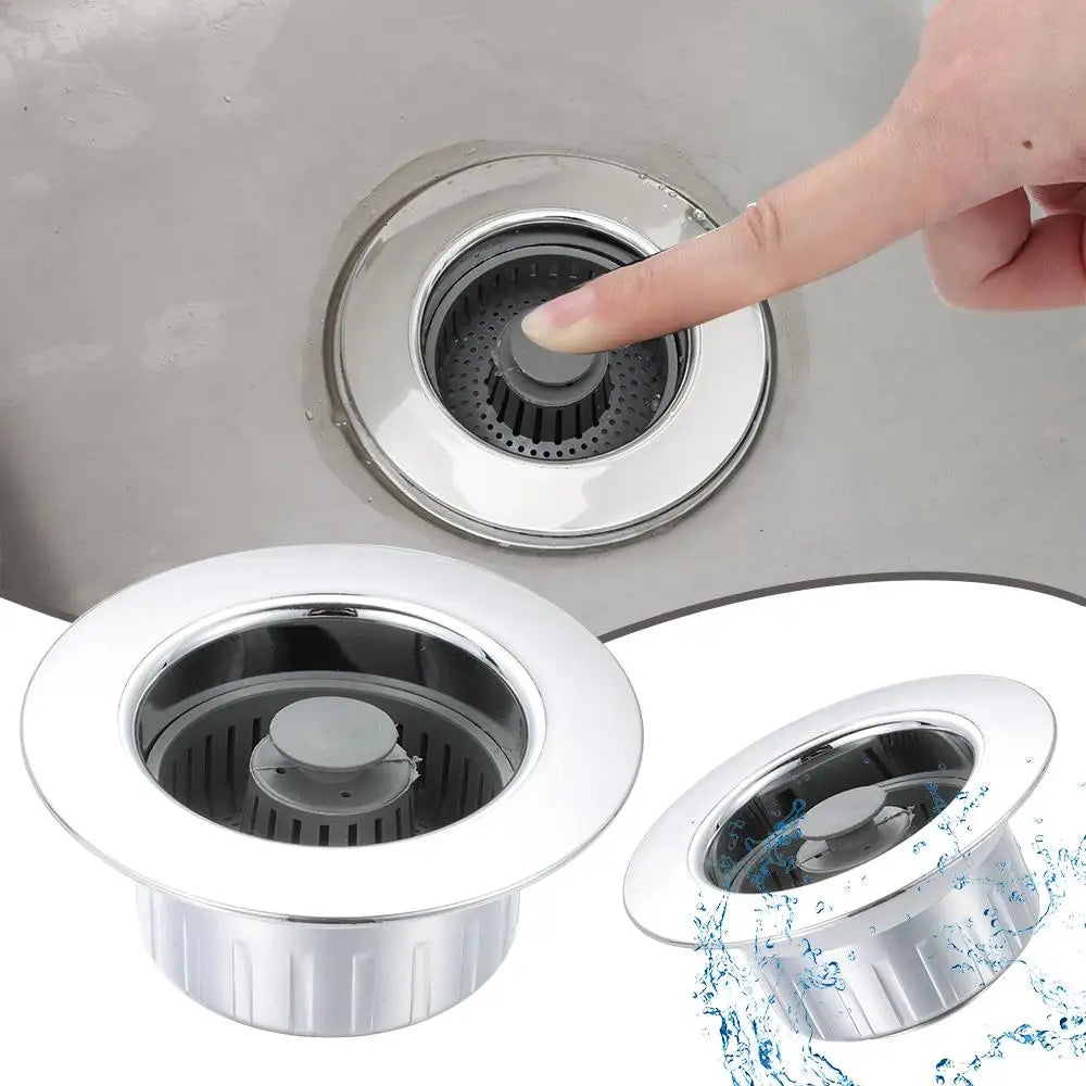 Durable 3 in 1 Sink Drain Strainer ABS Pop-up Kitchen Sink Plug Universal Anti-Clog Sink Food Catcher Basket Oasis Select