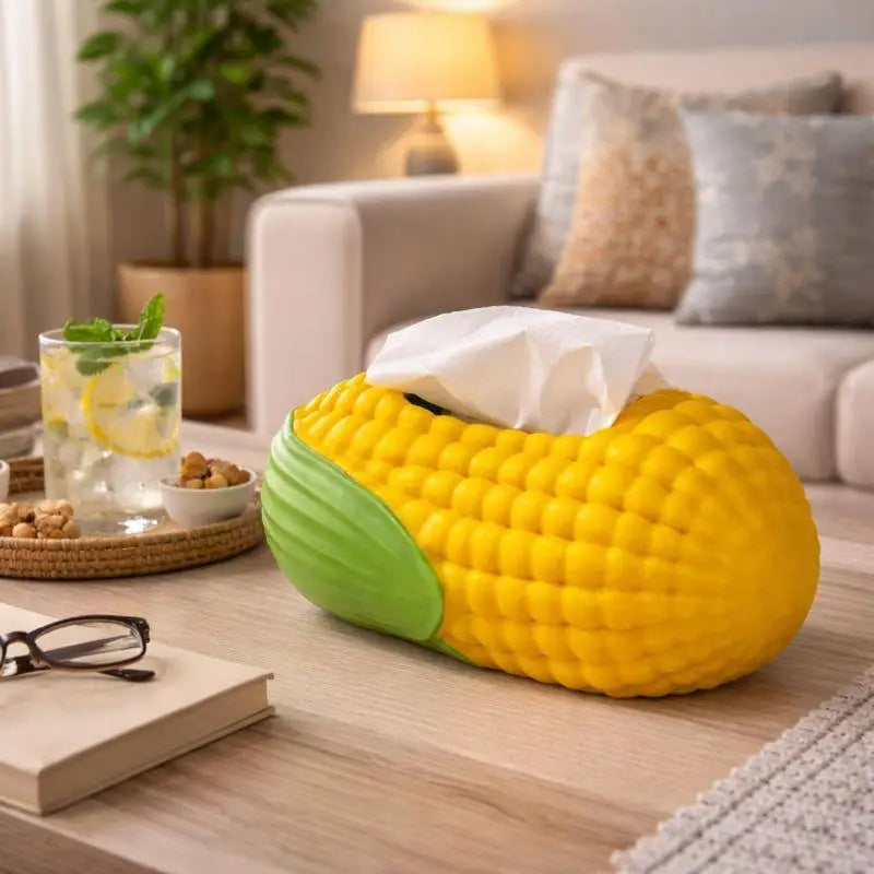 Corn Shape Tissue Box Soft Waterproof Tissue Box Cover Silicone Reusable Wet Wipe Box Holder Bathroom Kitchen Paper Holder Oasis Select
