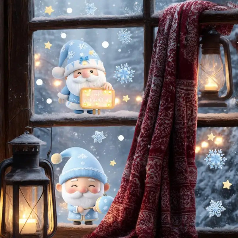 Christmas Window Static Clings – Snowman, Santa & Snowflake