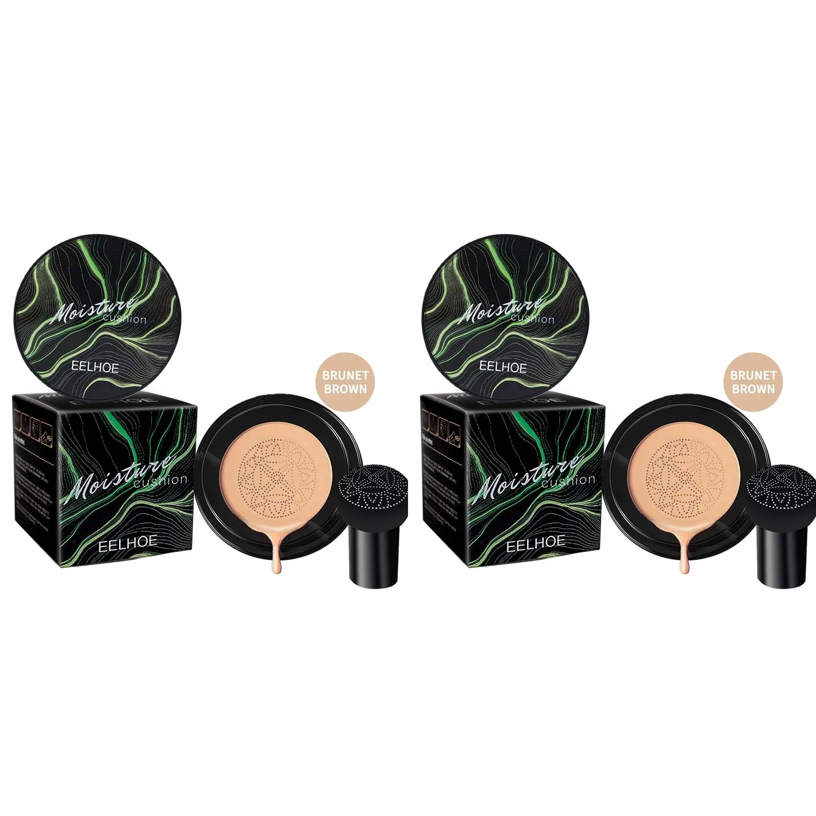 Mushroom Head Air Cushion BB Cream Magic Foundation Face Concealer Moisturizing Waterproof Brightening Makeup Base Cosmetics Oasis Select 2Pcs Brunet Brown