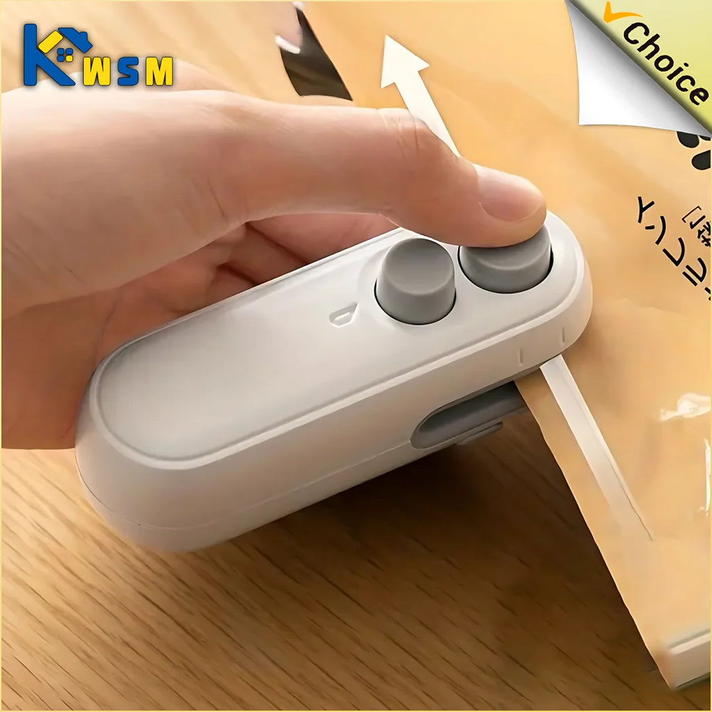 Portable Mini Sealer 2 in 1 Heat Sealer For Snacks Home use rechargeable sealer Vacuum Sealer Snacks plastic bag heat sealer Oasis Select