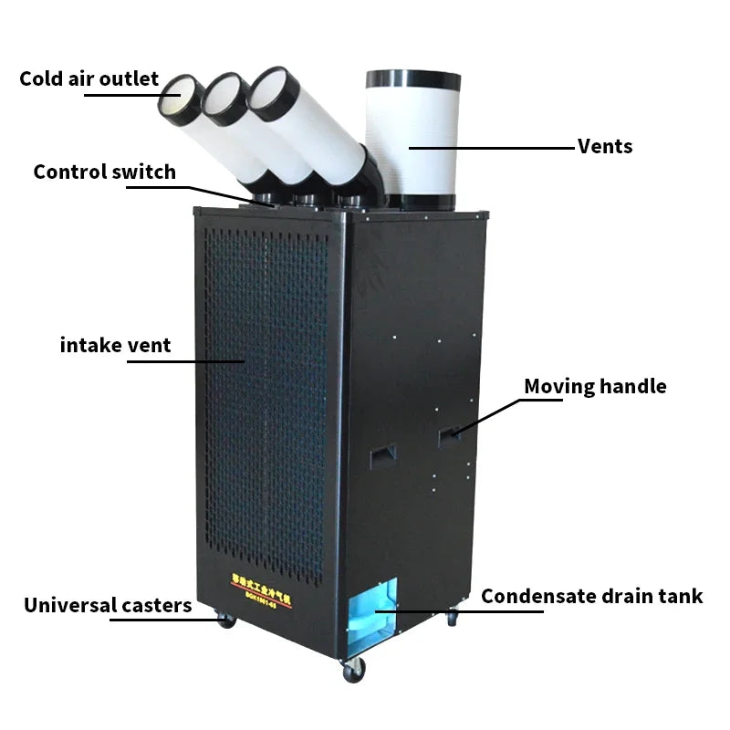 LZHZXY 3KW Industrial Mobile Air Conditioner 22000 BTU 220V