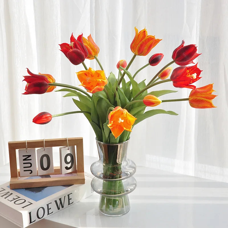 Real Touch Artificial Tulips High Quality Luxury Silicone Fake Flowers for Home Wedding Decoration Bride Bouquet Elegant Decor Oasis Select