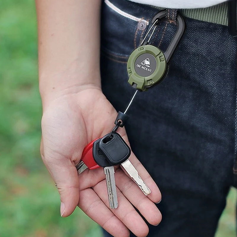 Anti-theft Metal Easy-to-pull Buckle Rope Elastic Keychain Retractable Key Ring Anti Lost Ski Pass ID Card Oasis Select