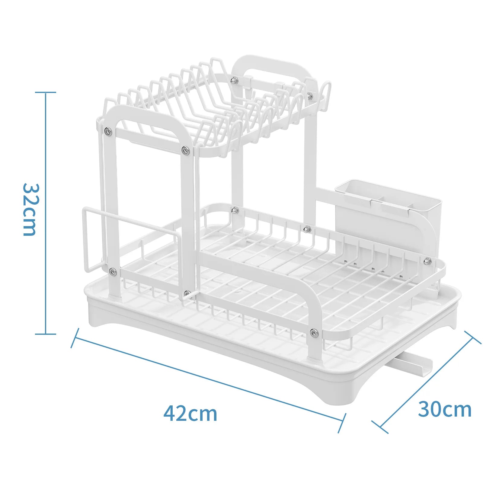 Dish Storage Rack Kitchen Shelf Narrow Small Household Dish Drain Rack Multifunctional Tableware Storage Box Cupboard Oasis Select Type H white