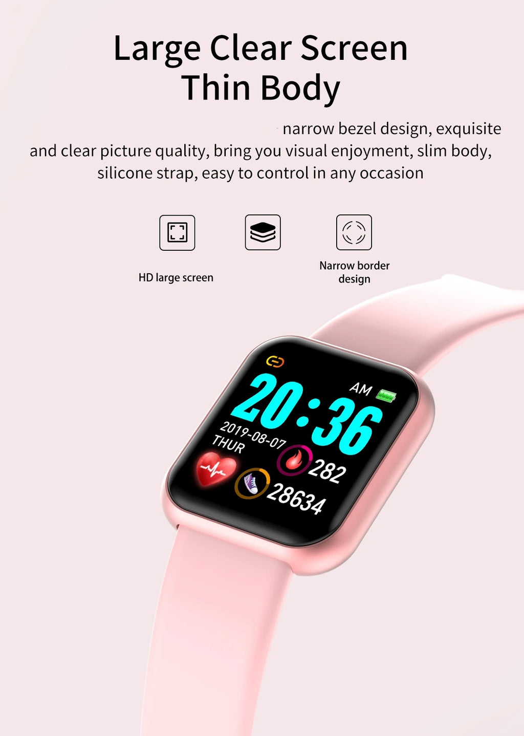 Fitness Smartwatch Heart Rate Tracker – 116Plus Y68 Bracelet