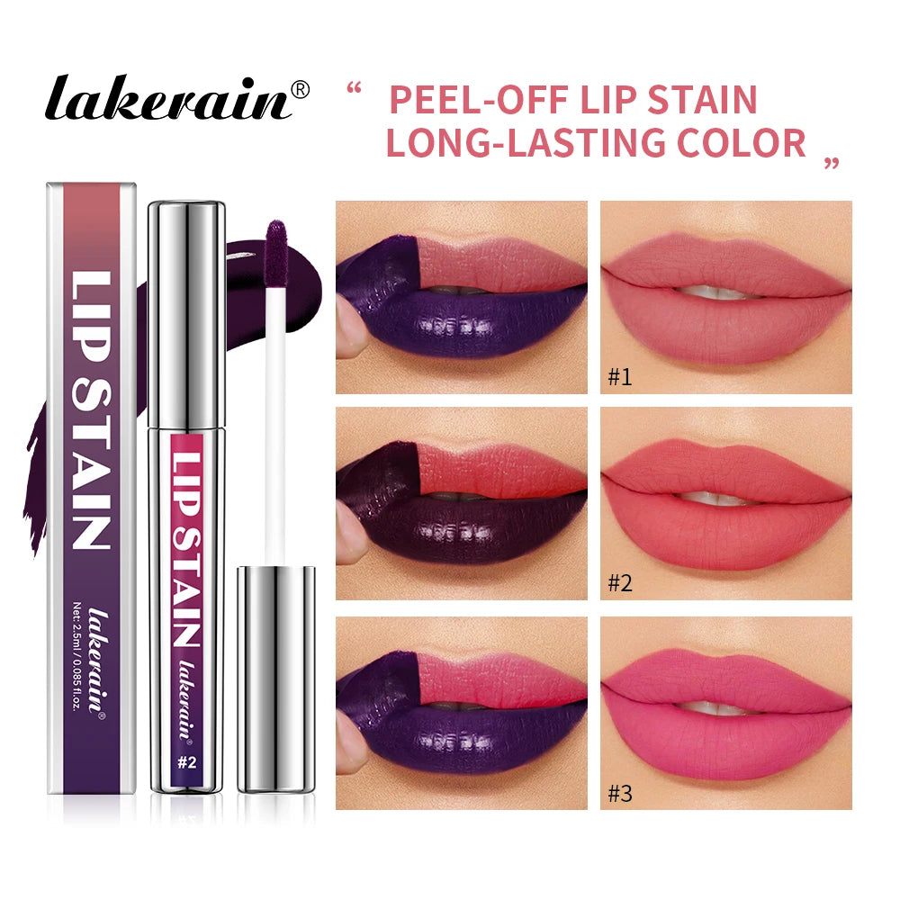 Peel Off Lip Stain Matte Lip Tint for Lips Liquid Lipstick 24 Hours Water Resistant Lipsticks Makeup Cosmetics Ink Inks Oasis Select 3 colors 1 set