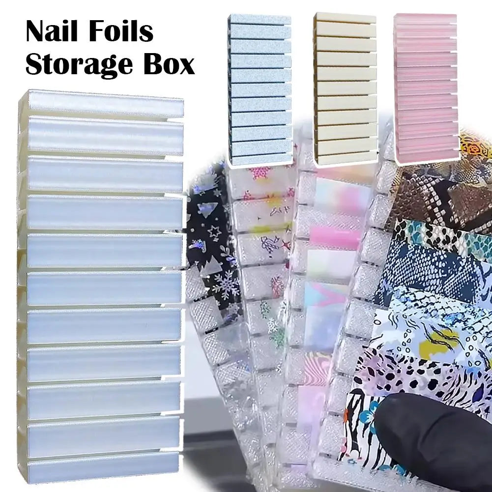 Nail Art Foil Storage Box – 10-Slot Dust-Proof Organizer Nail Art Organizer Oasis Select