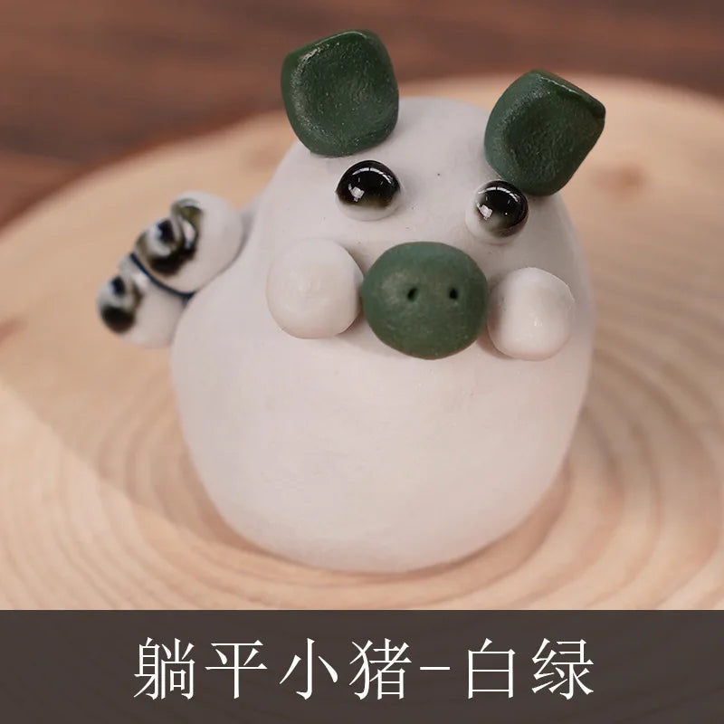 Ceramic Cute Mini Ornaments for Tourist Attractions, Hand-Pinched Animals, Cultural and Creative Decorations Tea Pets Oasis Select 25