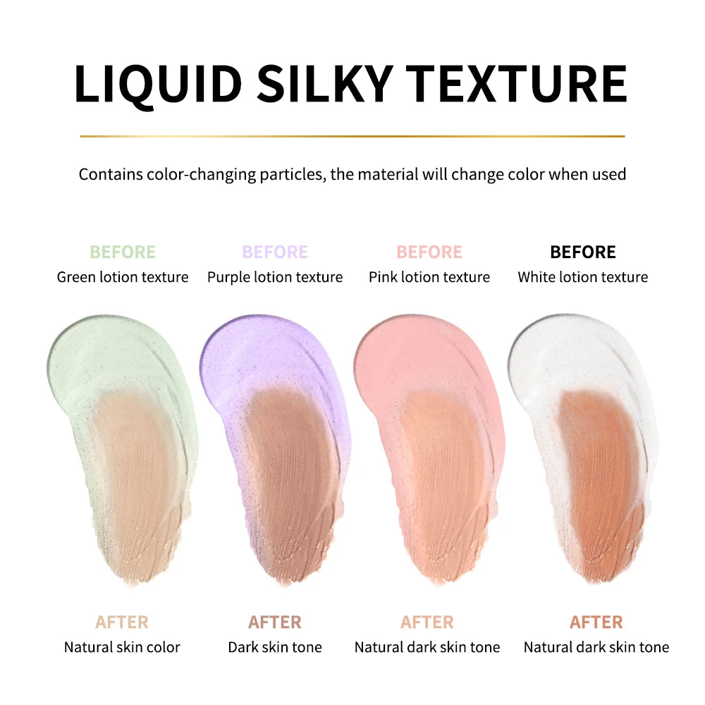 Waterproof Color Changing Liquid Foundation Centella Korean High Coverage Foundation Cream For Face Base Makeup Oasis Select