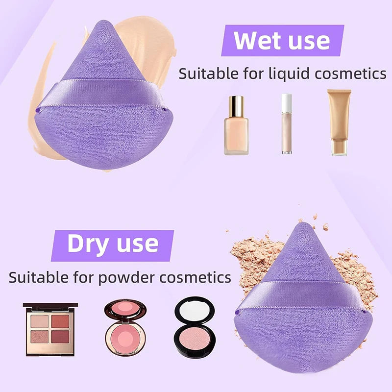 12 Pieces Powder Puff Face Triangle Makeup Sponge Soft Velour Puffs for Loose Powder Setting Powder Blender Foundation Sponge Be Oasis Select
