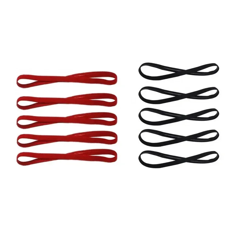 5Pcs Candy Color Women Men Yoga Hair Bands Sports Headband Girls Sport Anti-slip Elastic Rubber Sweatband Football Running Oasis Select 5Red-5Black