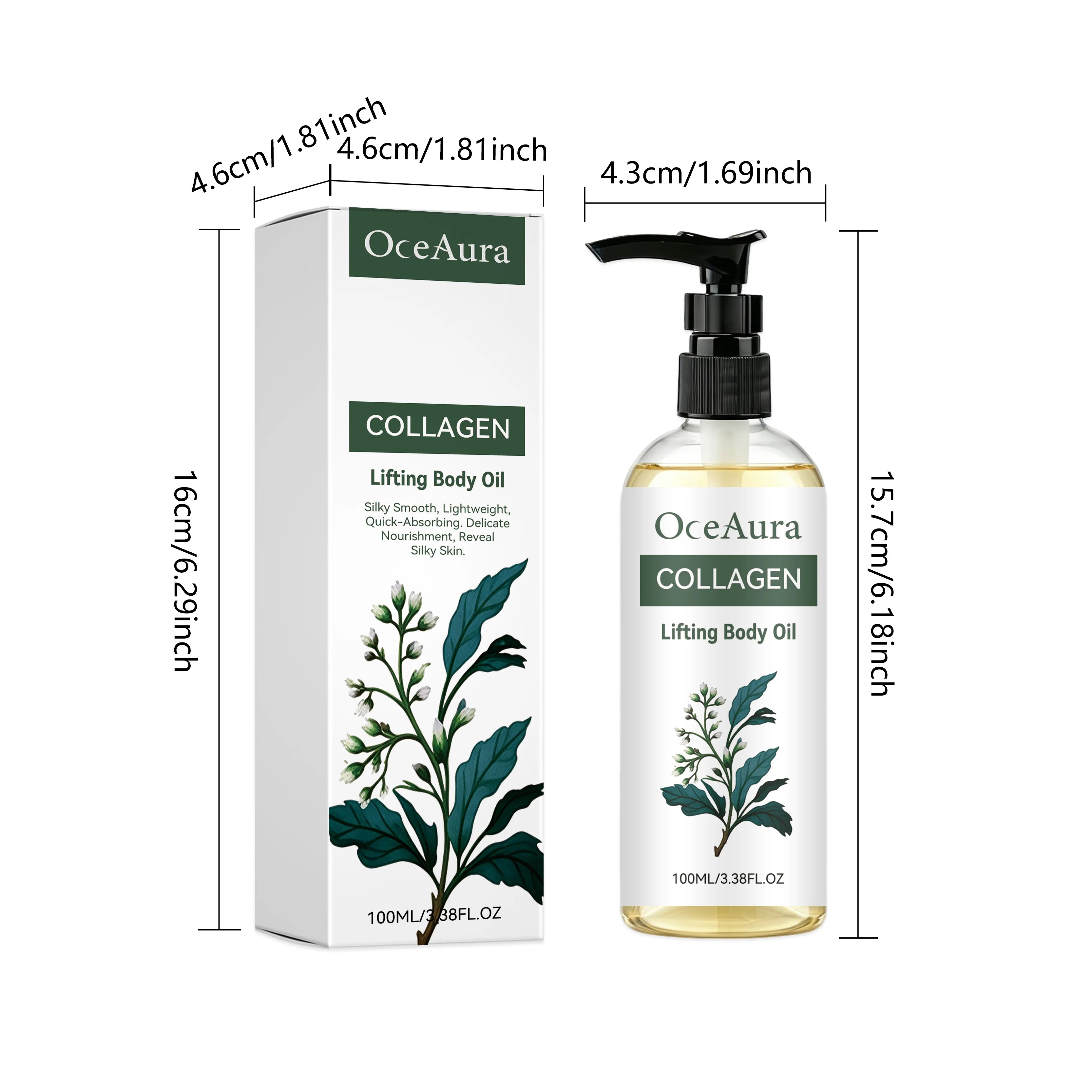 Collagen Lifting Body Oil Firming Hydrating Body Oil for Skin Elasticity Tightening Nourishing Daily Care Massage Essential Oil Oasis Select