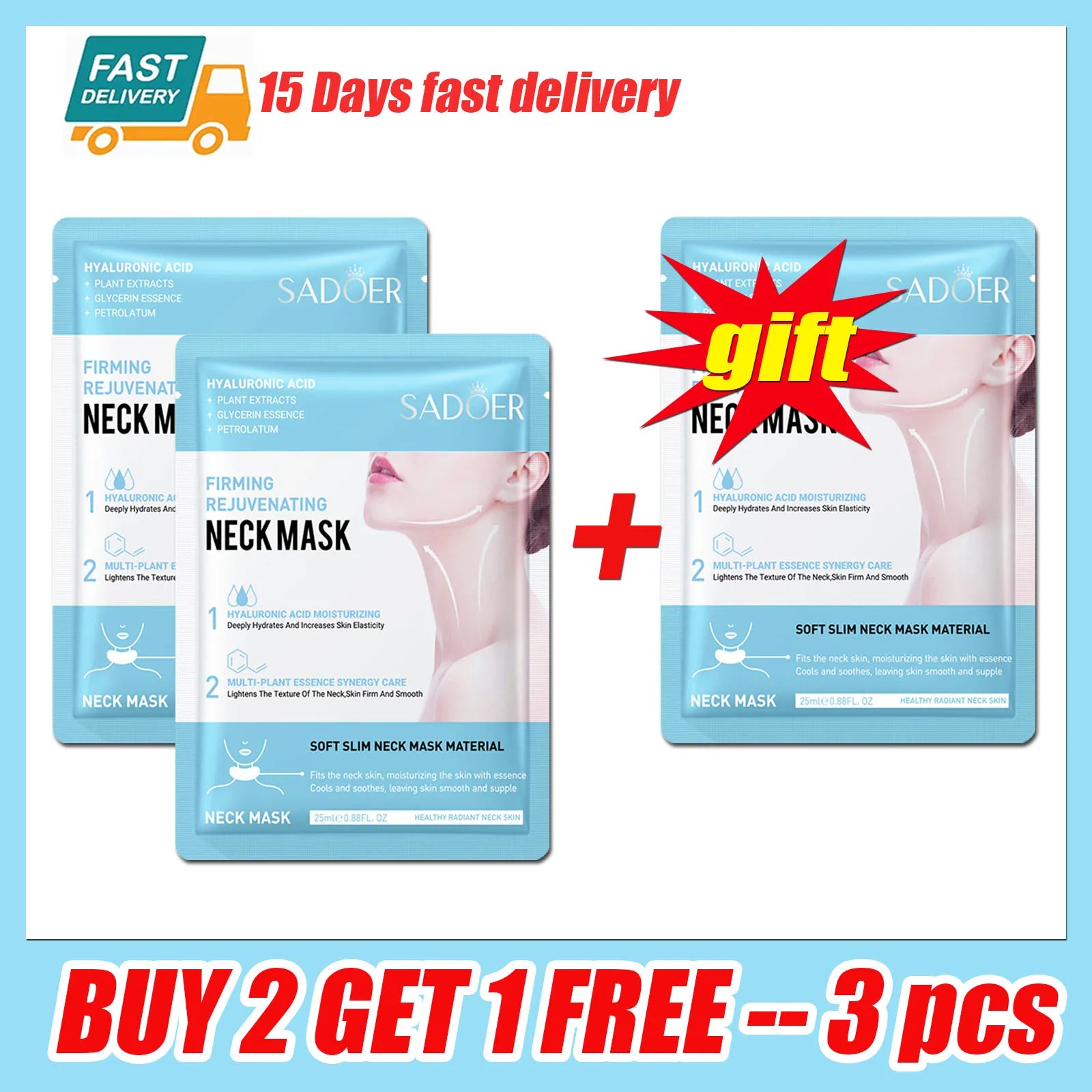 Collagen Hyaluronic Acid Neck Mask – Firming & Brightening