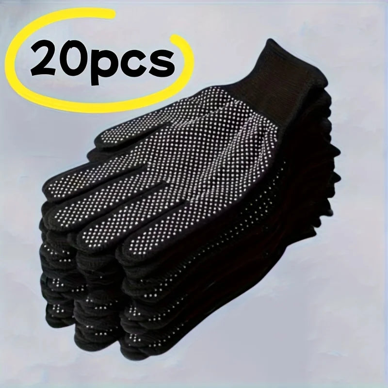 10/20PCS Heavy-duty Nylon Gloves - Lightweight Grip Texture, Suitable for Cycling, Fishing, Camping, Hunting Oasis Select black 20PCS