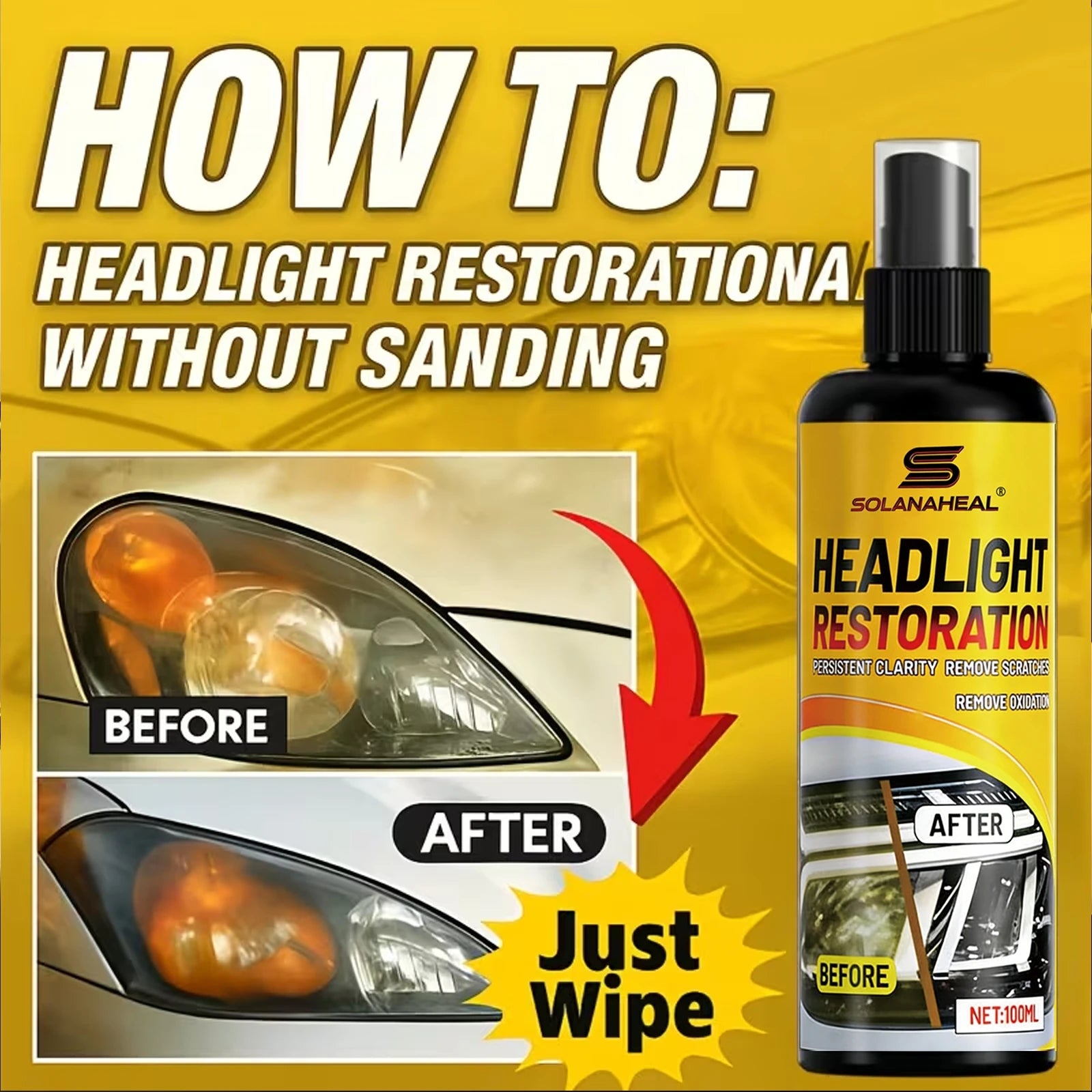 Headlight Restoration Polish Kit – Removes Yellowing & Oxidation Headlight Restoration Kit Oasis Select