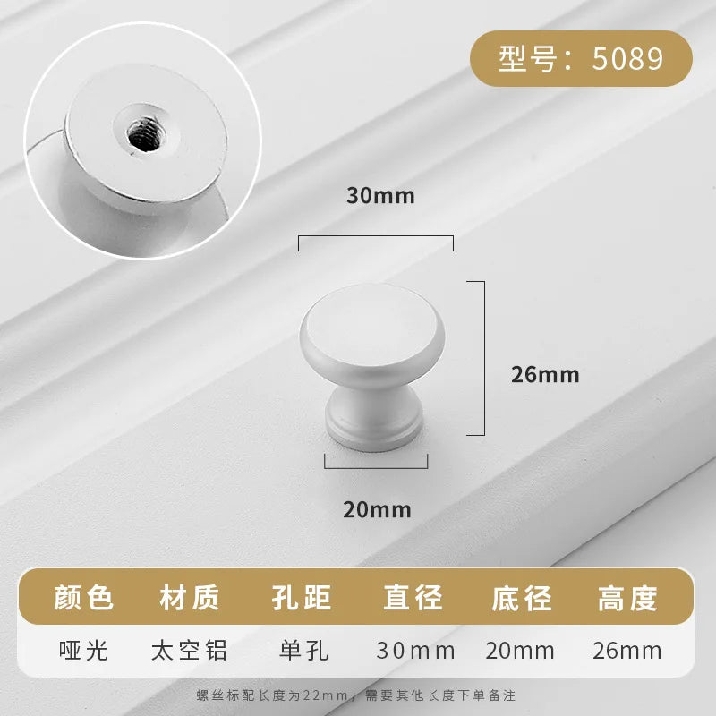 Aluminium Alloy Black Cabinet Knobs Kitchen Cabinet Handles Drawer Pulls Furniture Handle Hardware Oasis Select matt5089-single hole