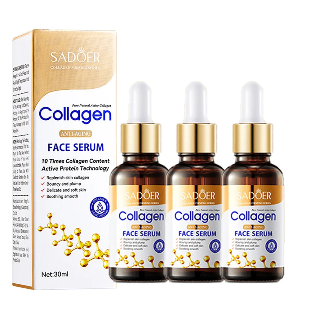 1/3/5pcs SADOER Collagen Face Serum skincare Facial Essence Liquid Anti-aging Moisturizing Nourishing Facial Serum Skin Care Oasis Select 3pcs