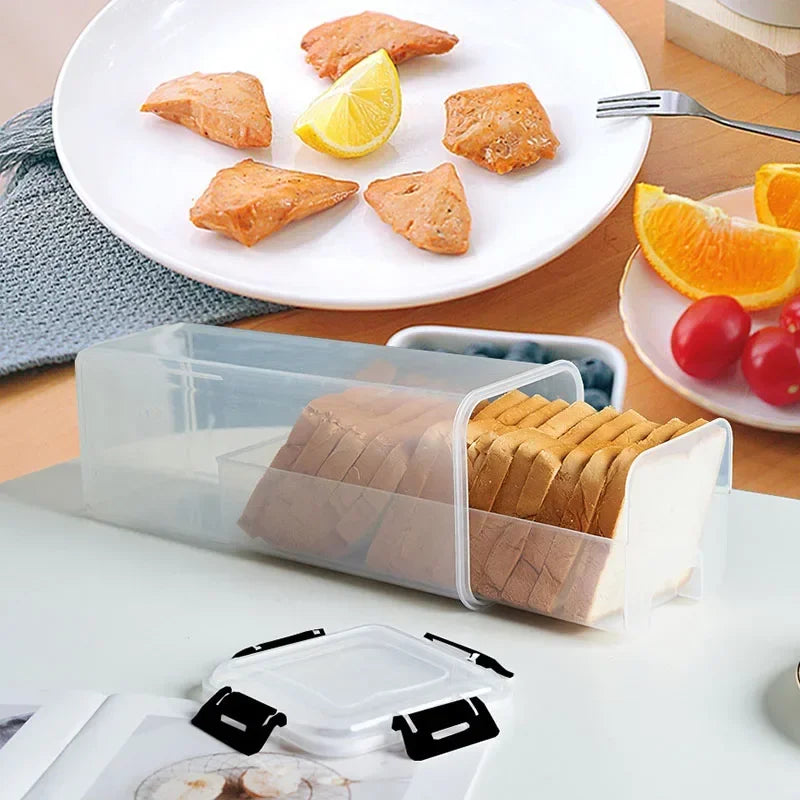 Plastic Bread Box with Sealing Lid and Tray, Bread Storage Box, Sandwich Bread Storage Box, Pasta Storage Box, Multigrain Jar Oasis Select