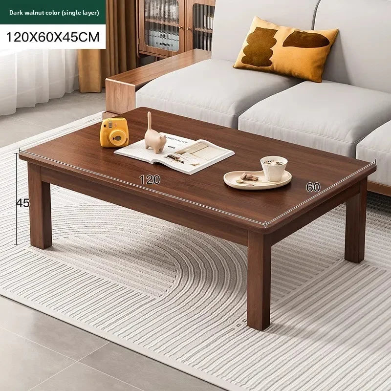 Coffee table new Chinese style living room rectangular solid wood leg tea table office tea table small apartment low table Oasis Select