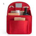Portable Backpack Felt Insert Small Bag Cosmetic Bags Makeup Organizer Interior Travel Bag Divider Shoulder Bag Fit Various Bags Oasis Select L Red