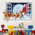 Christmas Decorative Wall Stickers Can Be Removed From Wall Windows with 3D Santa Claus Effect Stickers Oasis Select A 50CM X 70CM