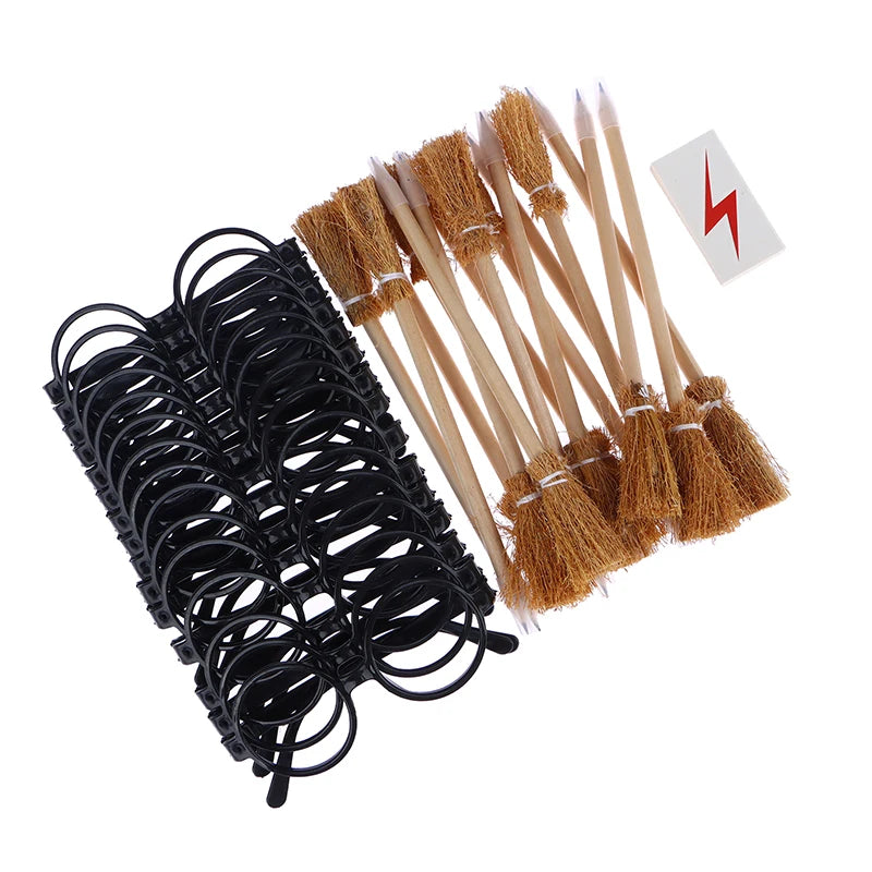 45Pcs/Set Wand Pencils Tattoo Stickers Broom And Glasses Wizard Party Favors Wizard Wands Theme Party Supplies Oasis Select