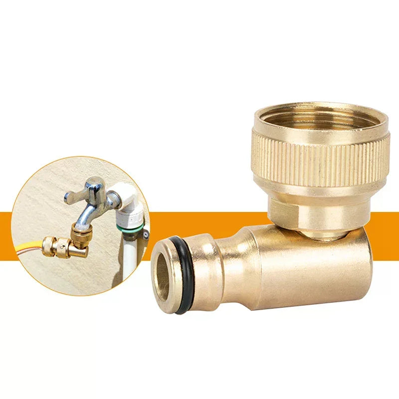 3/4in BSP Female Quick Connector Hose Reel Swivel Elbow for Outdoor Garden Hose Faucet Adapter with Hoselock Plug Oasis Select