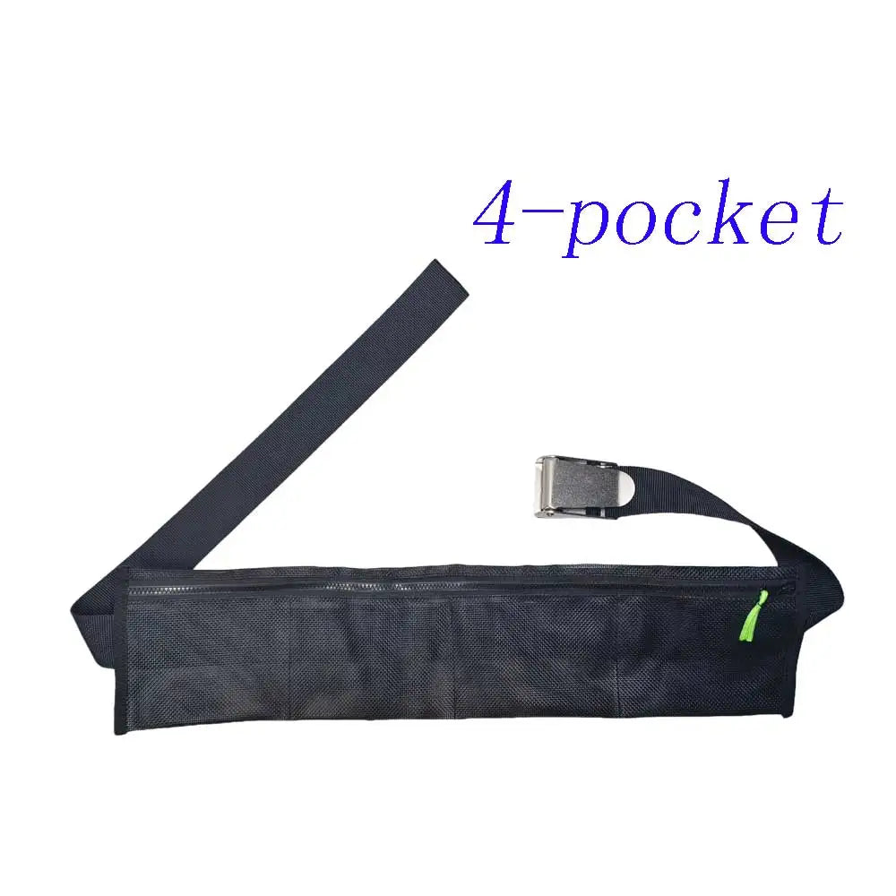 Scuba Diving Weight Pouch Belt with 3/4 Pockets Lead Weight Mesh Bag Zipper Pockets & 316SS Buckle for Spearfishing Freediving Oasis Select 4P