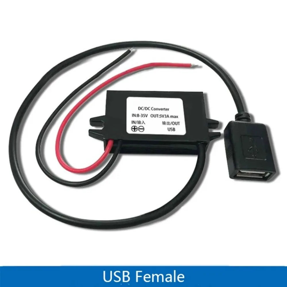 12V24V to 5V 3A Micro Mini USB Step Down Voltage Power Supply Output Adapter DC-DC Car Power Converter with Reverse Protection Oasis Select