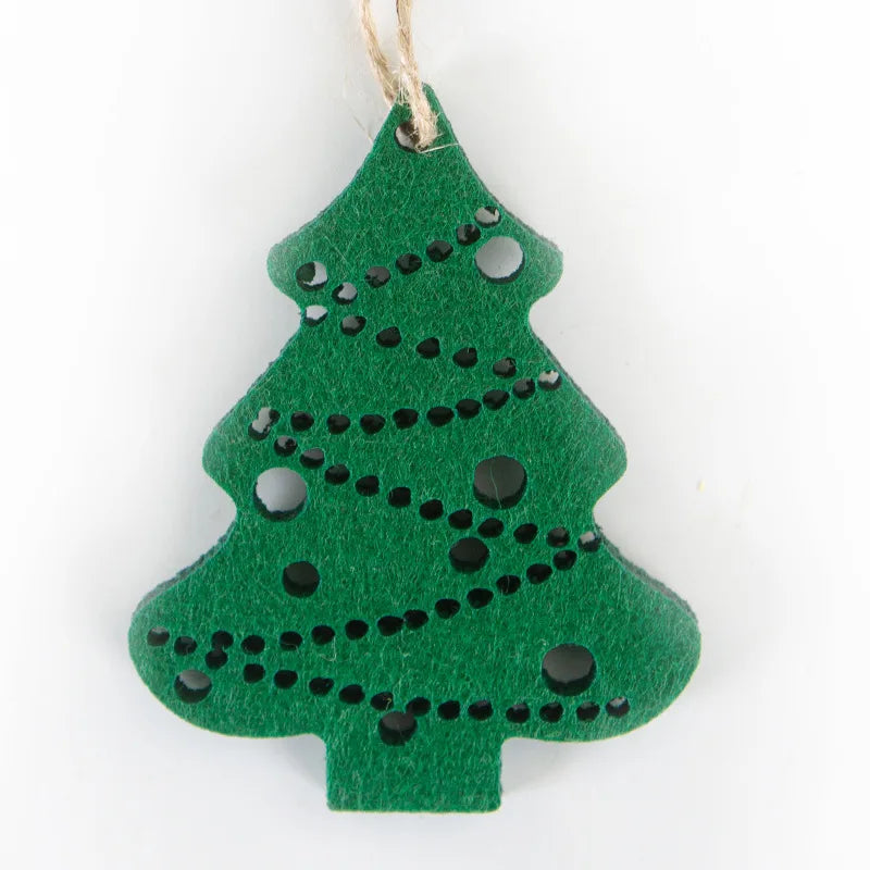 Christmas Gingerbread Man Felt Pendant Christmas Tree Snowflake Christmas Decoration Non-woven Fabric Hanging Decoration Oasis Select 7x8.8cm