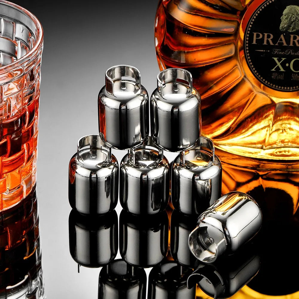 Stainless Steel Ice Cubes Whiskeygas Cylinders Ice Cube Cooler Reusable Whisky Ice Stone Whisky Rocks Bar Wine Cooler Oasis Select