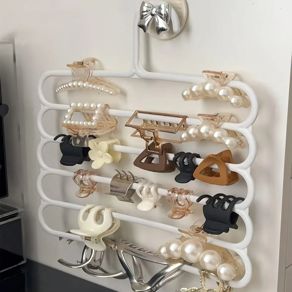 Versatile Wall-Mounted Hair Accessory Organizer - Large Capacity for Clips, Headbands & More - Perfect for Home & Dorms Oasis Select