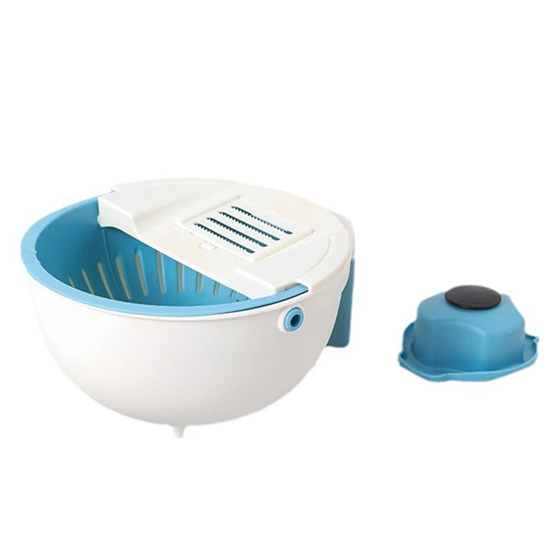 WISH Versatile Kitchen Vegetable Cutter - Multi-Function Chopper, Slicer, Grater With Drain Basket, Ideal For Potatoes & More Oasis Select