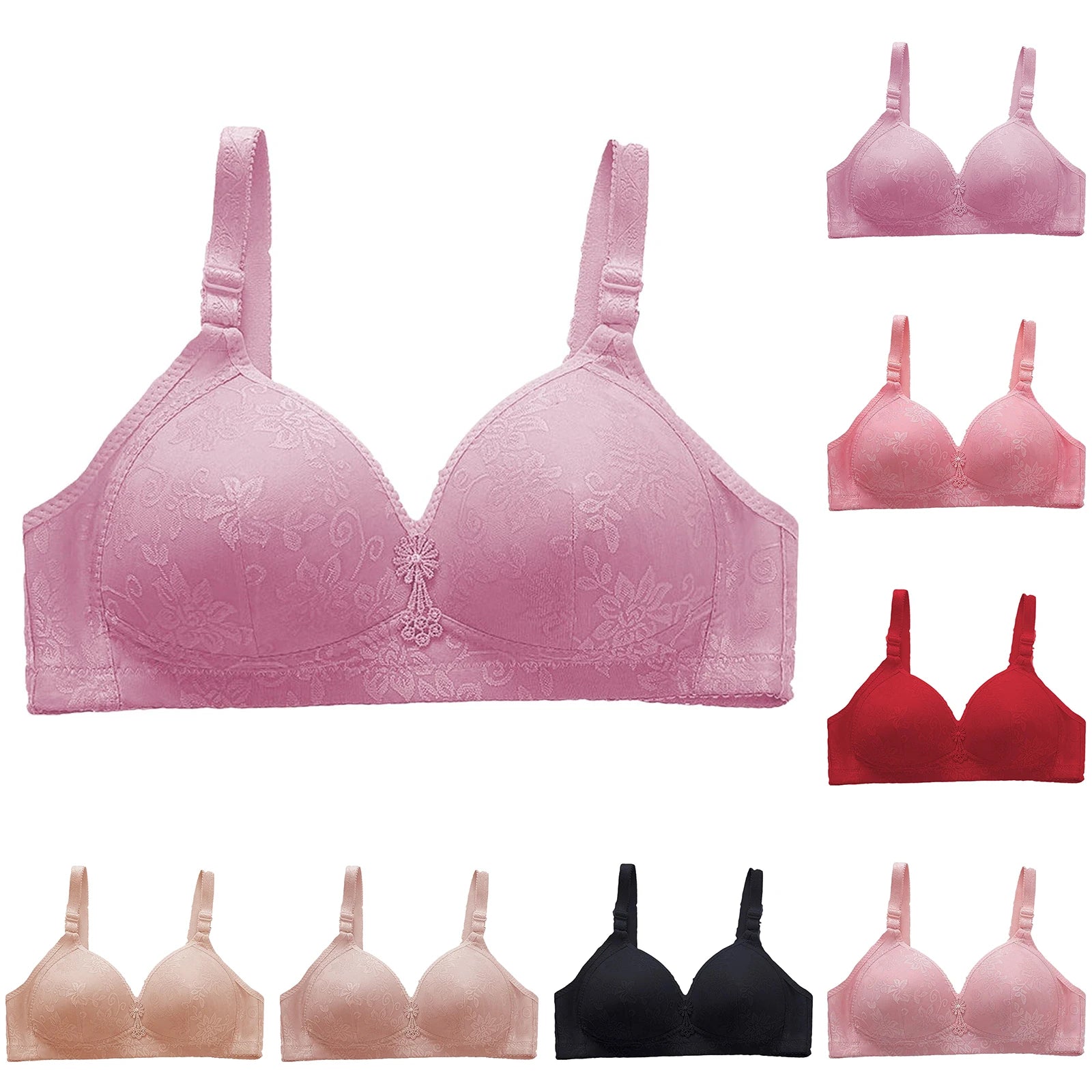 Comfortable Bra Breathable Adjustable Brassiere Thin Section Without Steel Ring Bra Large Breasts Appear Small Gathering Bra Oasis Select