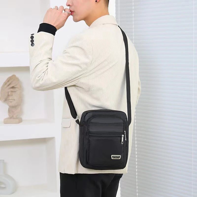 Men's Nylon Waterproof Crossbody Bag – Multi-Pocket Shoulder Crossbody Shoulder Bag Oasis Select