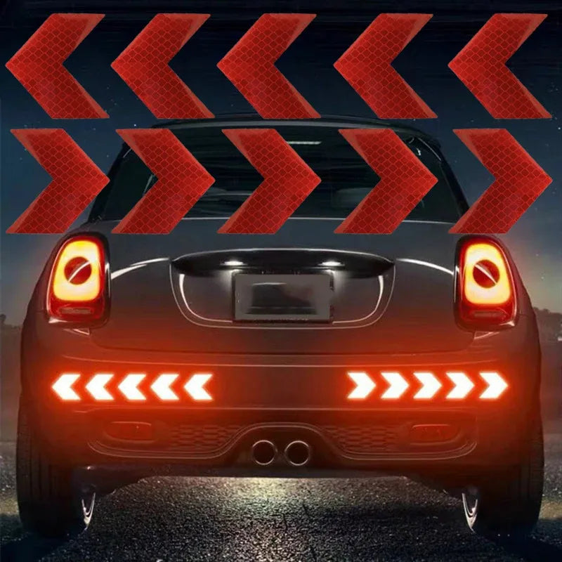 1/2/3set Car Bumper Reflective Safety Strip Stickers Car Arrow Reflective Sticker Reflective Warning Safety Tape Oasis Select
