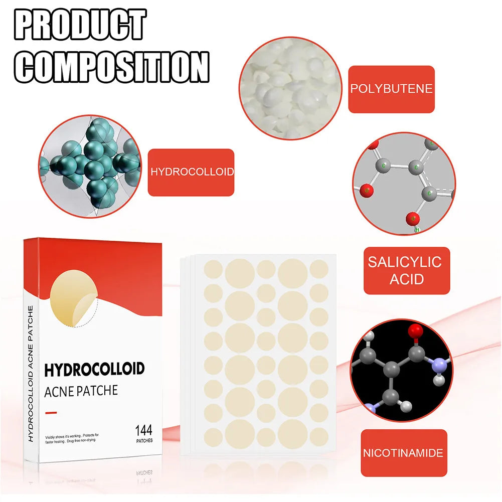 144pcs/set Face Skin Care Acne Pimple Patch 2 Sizes Invisible Professional Healing Absorbing Spot Sticker Covering for Men Women Oasis Select