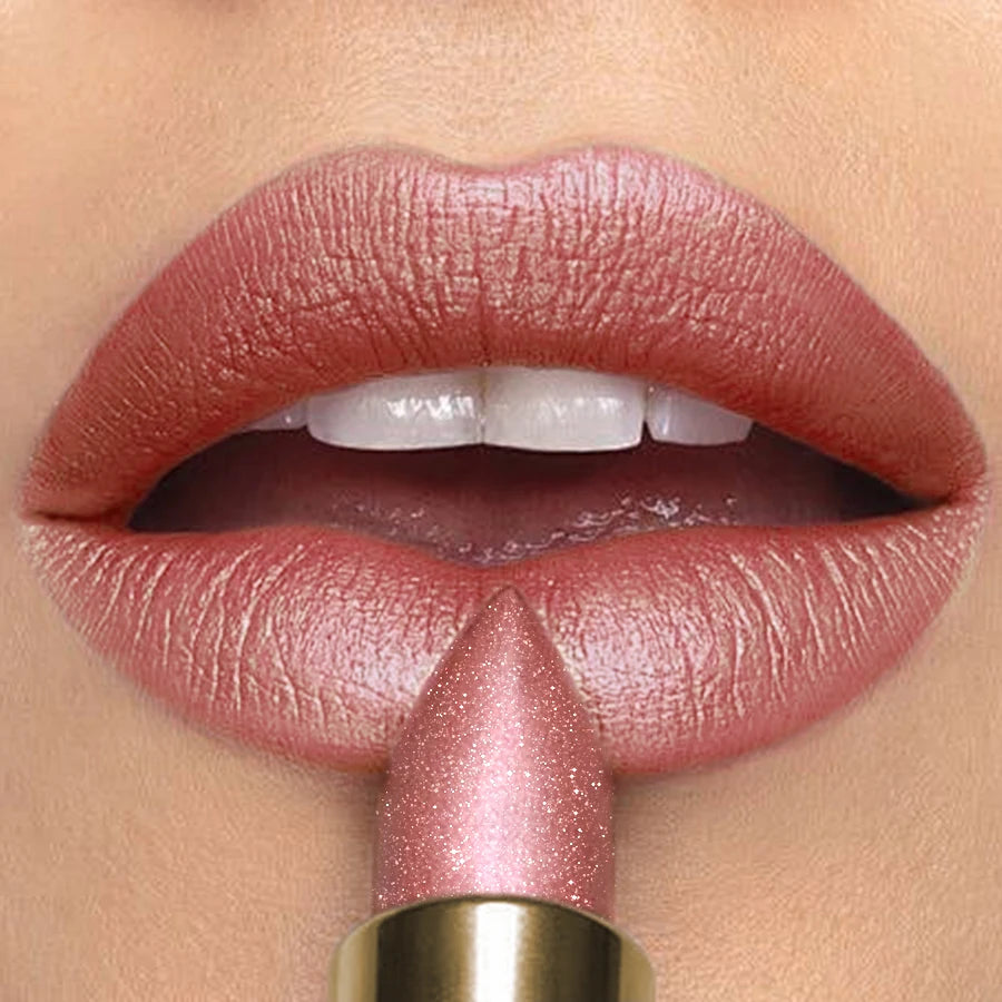 KAFURUX Metallic Glitter Lipstick – 16 Colors, Waterproof