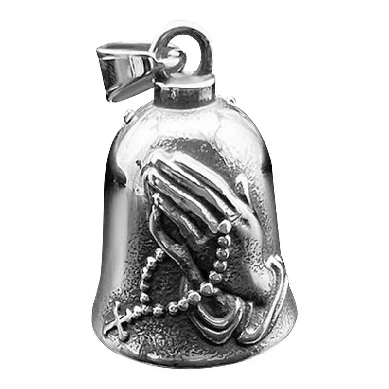 Motorcycle Lucky Bell Praying Hand protector Luck Bell 3D Motorcycle Bell Biker protecto Good Luck Riding Bell Luck Riding Bells Oasis Select