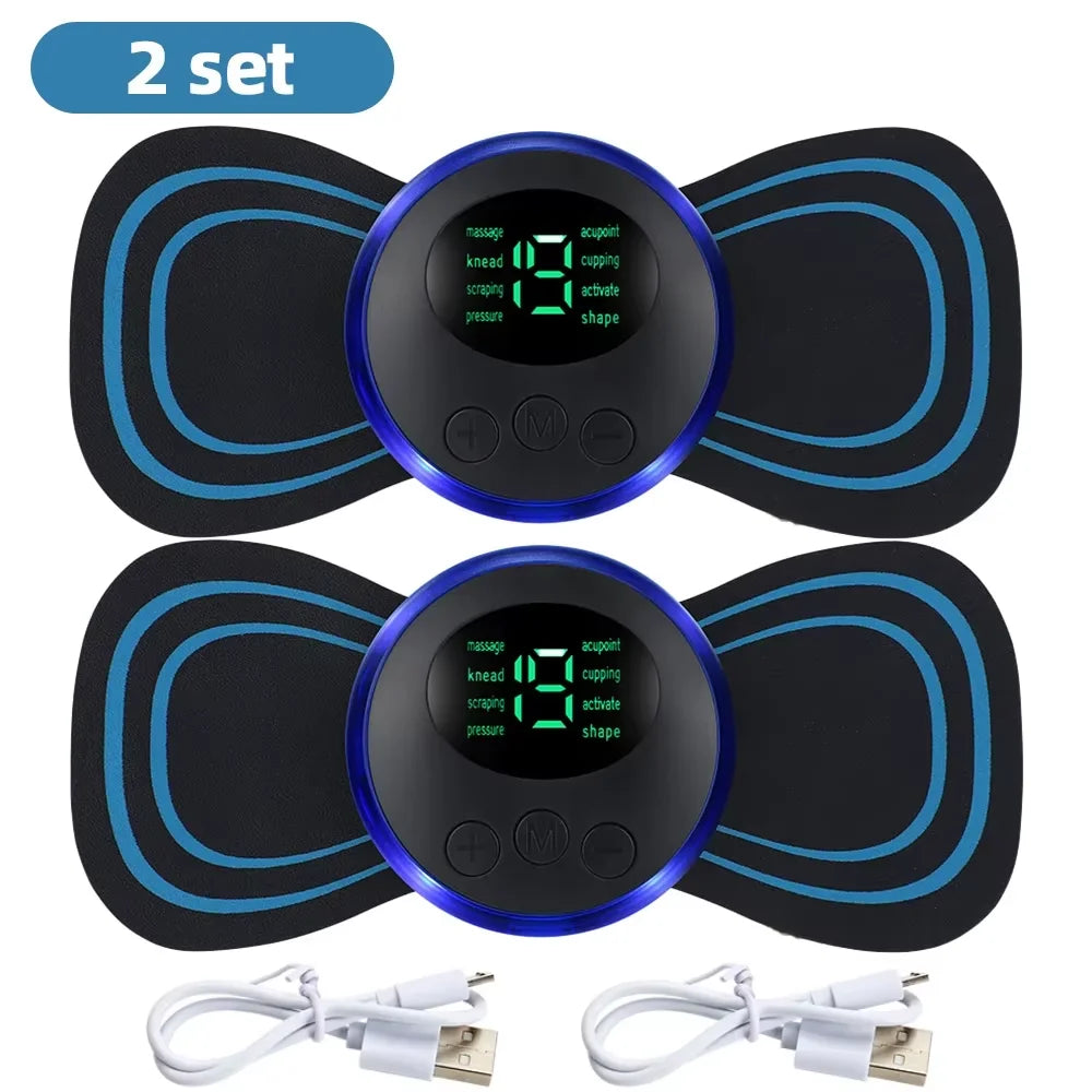 Muscle Electric Massager 2/3/4 Pcs EMS Neck Massage Machine 8 Modes 19 Levels of Strength Vibrater Instrument Treatment Oasis Select 02 suit