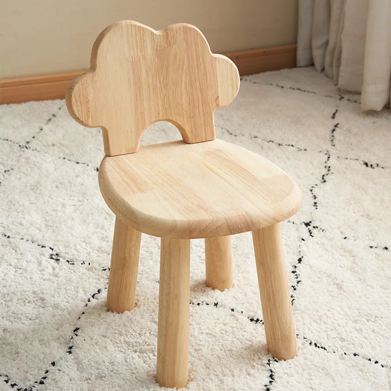 Solid wood chair Home backrest stool Simple small wooden stool Living room wooden stool Log bench Small stool Low stool Oasis Select Cloud stool