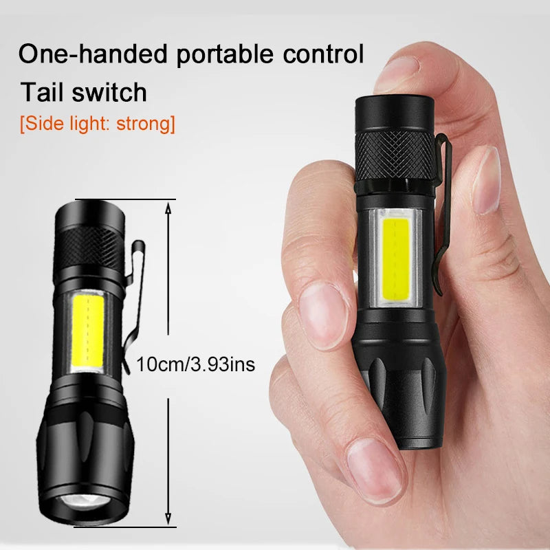 Mini UV LED Flashlight USB Rechargeable Waterproof 800LM Torch