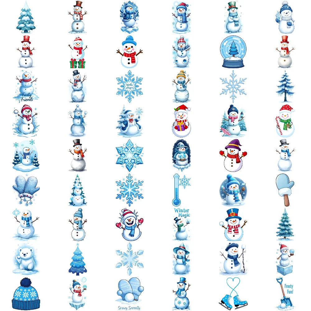 54-Pack Christmas Snowman Temporary Tattoos – Waterproof Stickers