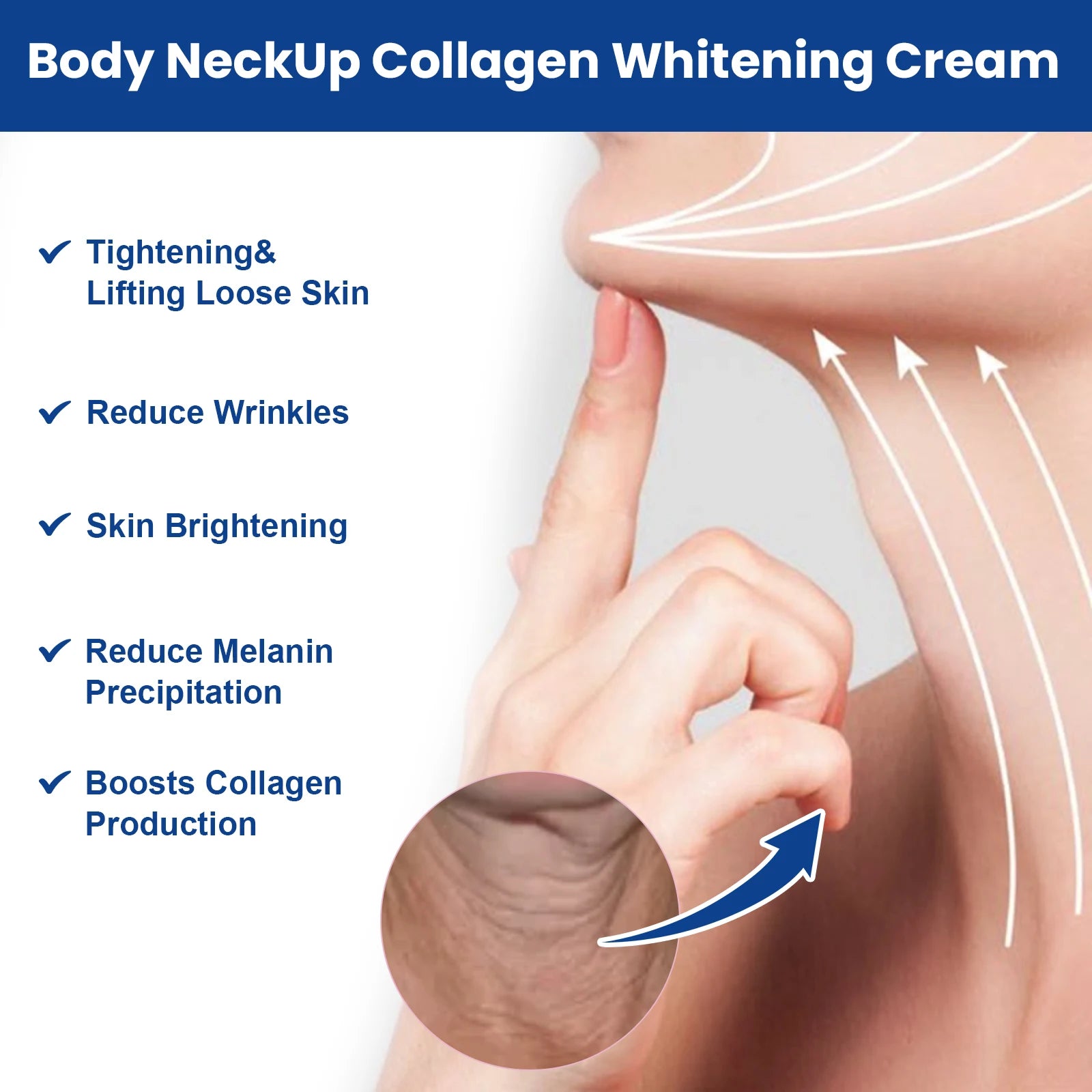 Collagen Neck Cream Lightens Neck Fine Lines Lifting Tightening Remove Double Chin Moisturizing Neck Brightening Cream Skincare Oasis Select