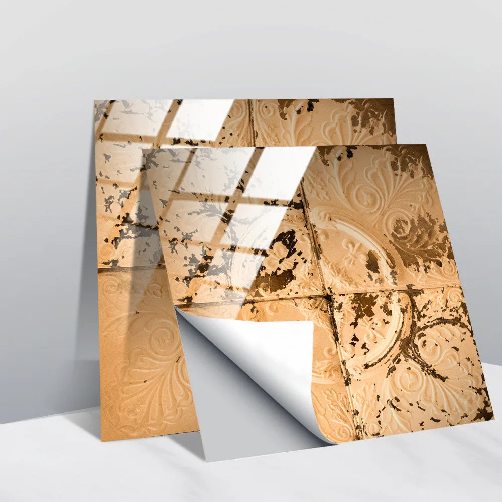 Crystal film covered retro metal pattern ceramic tile paste kitchen bedroom renovation wall paste wall stickers Oasis Select CRT033 15cm x 15cm-20pcs